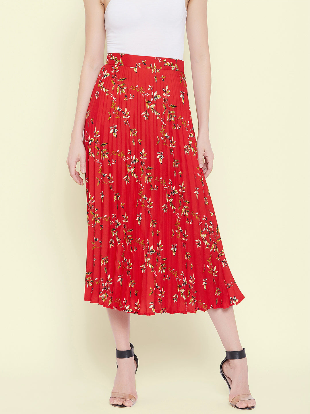 Pleated Midi Skirt - Uptownie