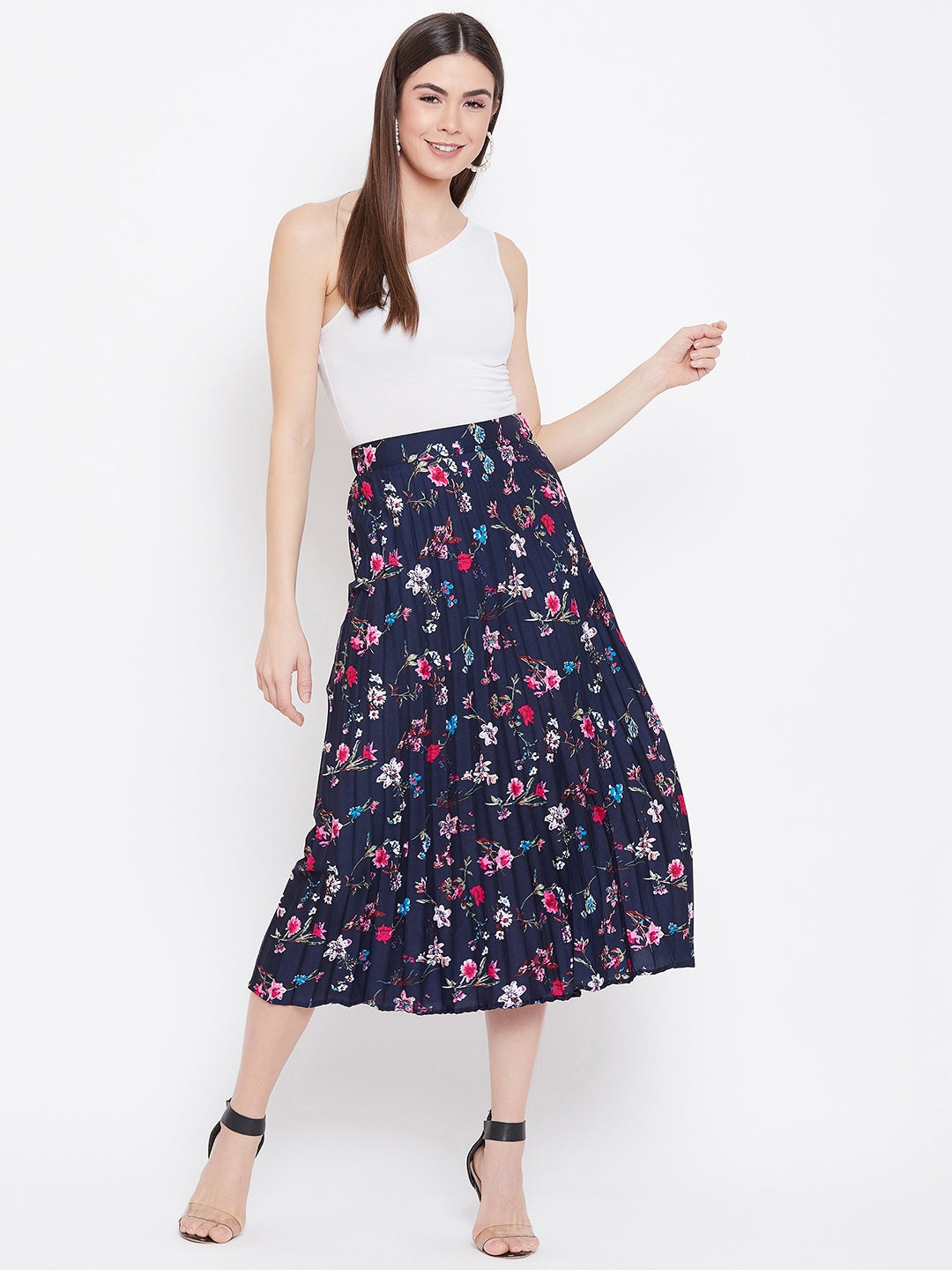 Pleated Midi Skirt - Uptownie