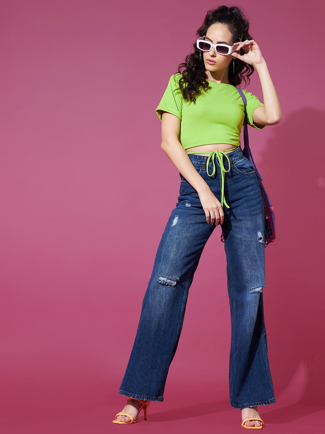 Tie Up Stretchable Cotton Top - Uptownie