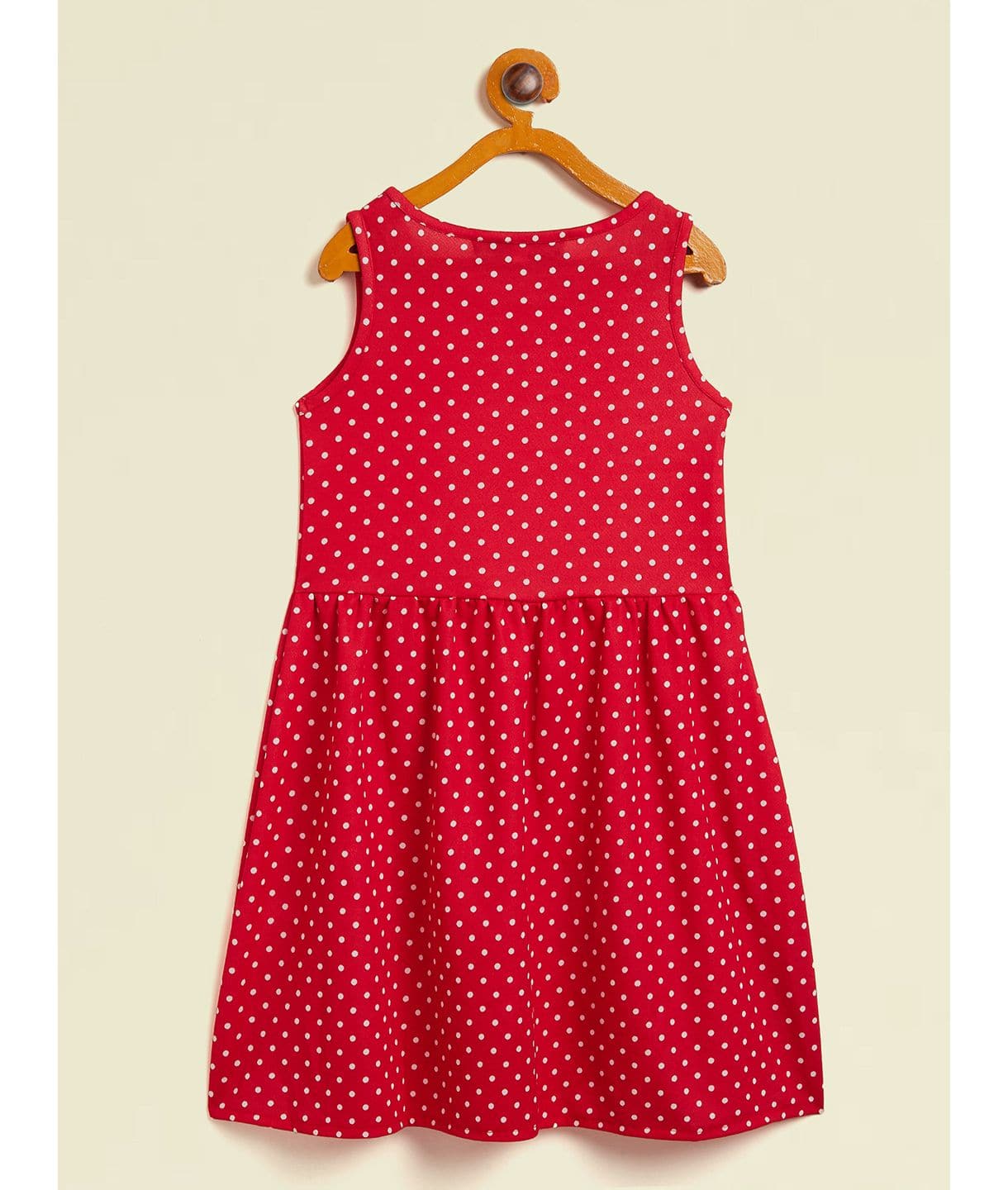 Polka Print Cotton Sleeveless Dress for Girls - Uptownie