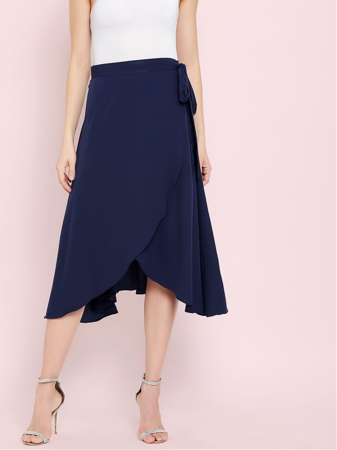 Wrap Around Tie up Midi Skirt - Uptownie