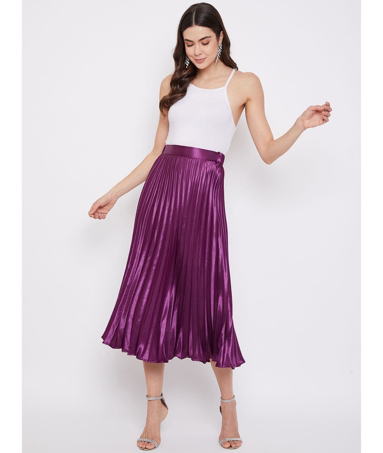 Pleated Midi Skirt - Uptownie