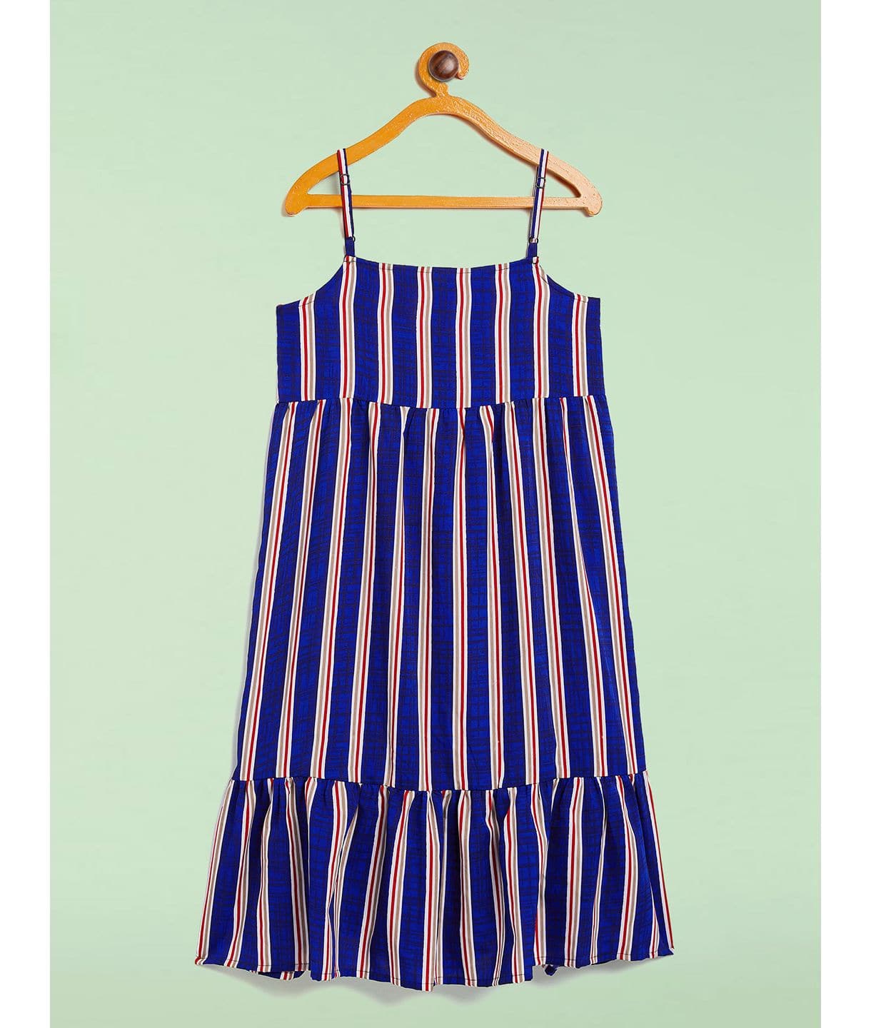 Multi Striped Thin Strap Sleeveless Dress for Girls