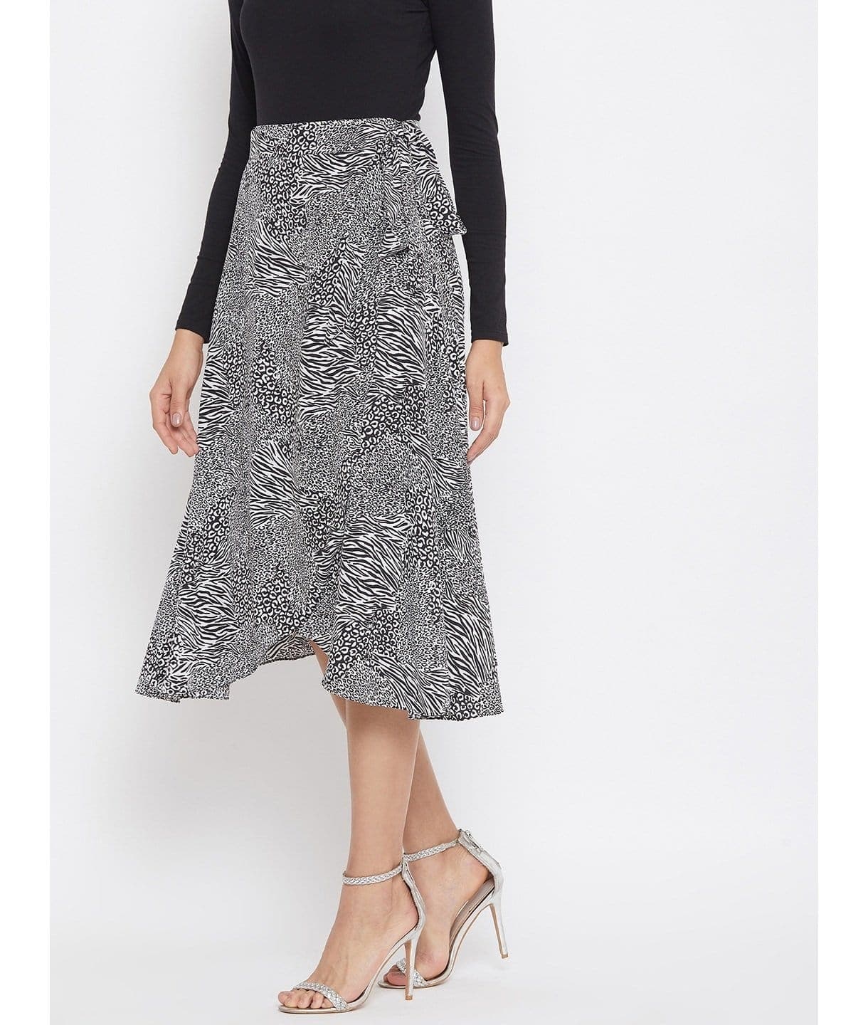 Wrap Around Tie up Midi Skirt - Uptownie