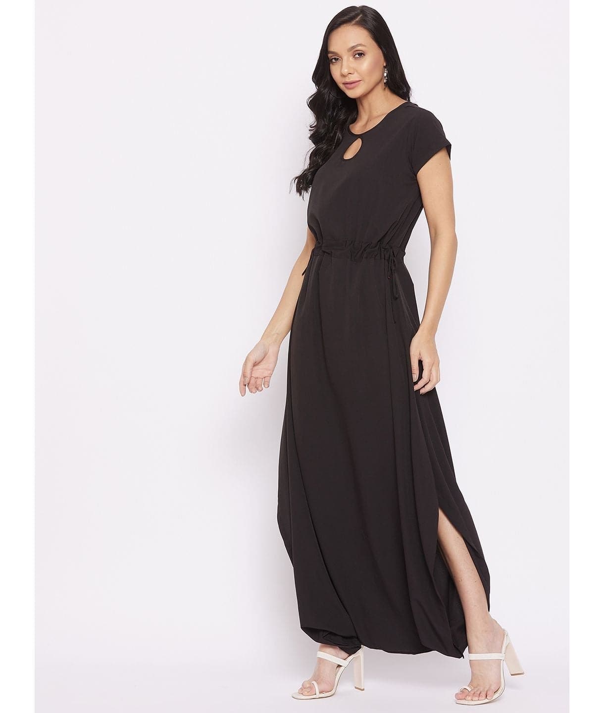 Plus Solid Cutout Dhoti Jumpsuit - Uptownie