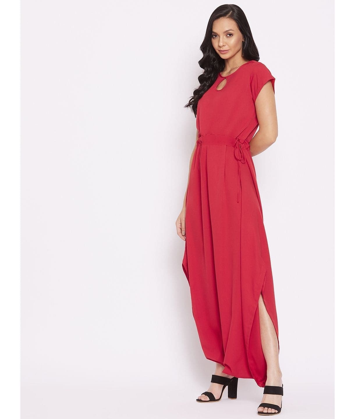 Plus Solid Cutout Dhoti Jumpsuit - Uptownie