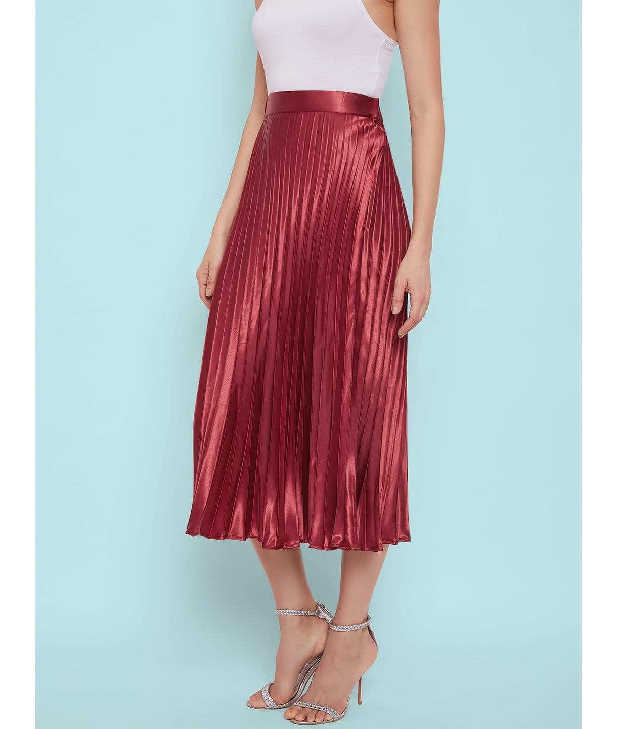 Pleated Midi Skirt - Uptownie