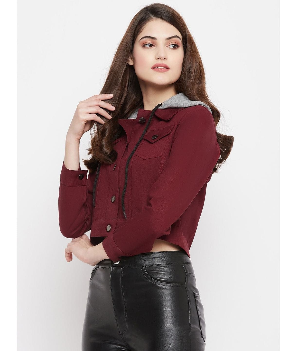 Buy online Maroon Solid Summer Jacket from western wear for Women by  Buynewtrend for ₹399 at 73% off | 2024 Limeroad.com
