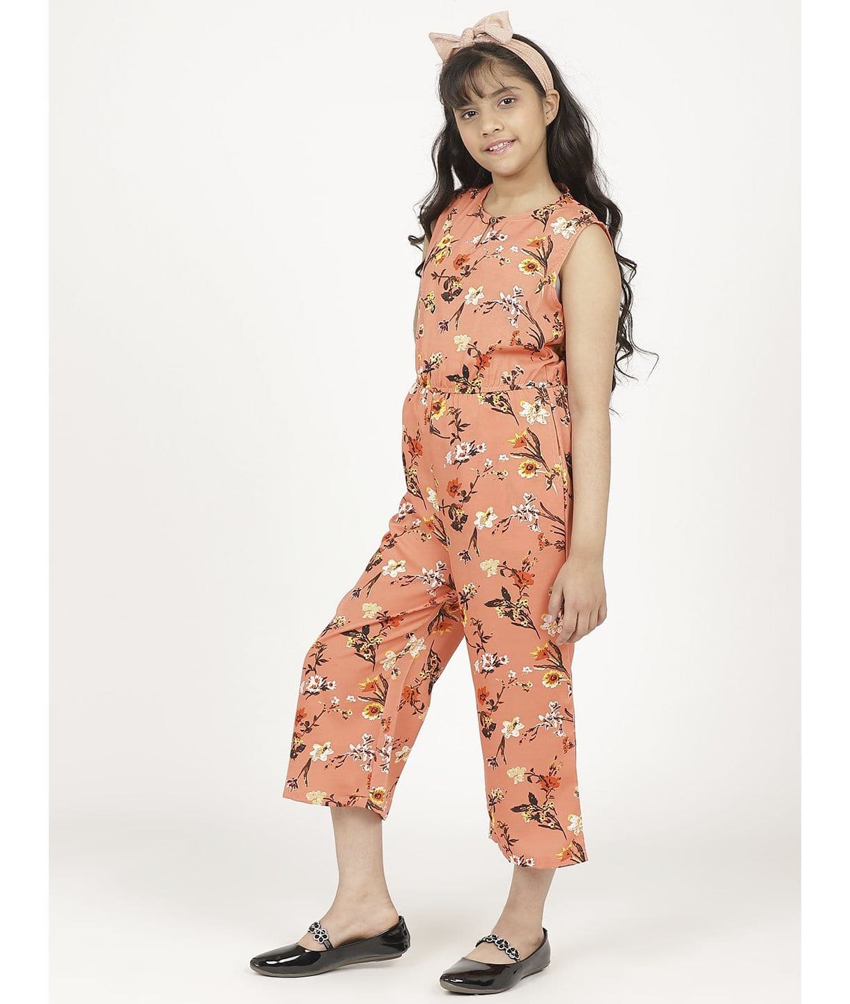 Elasticated key-hole Jumpsuit for Girls - Uptownie