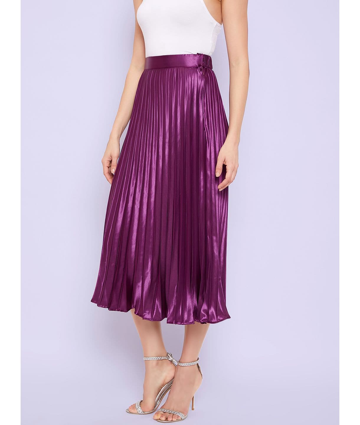 Pleated Midi Skirt - Uptownie