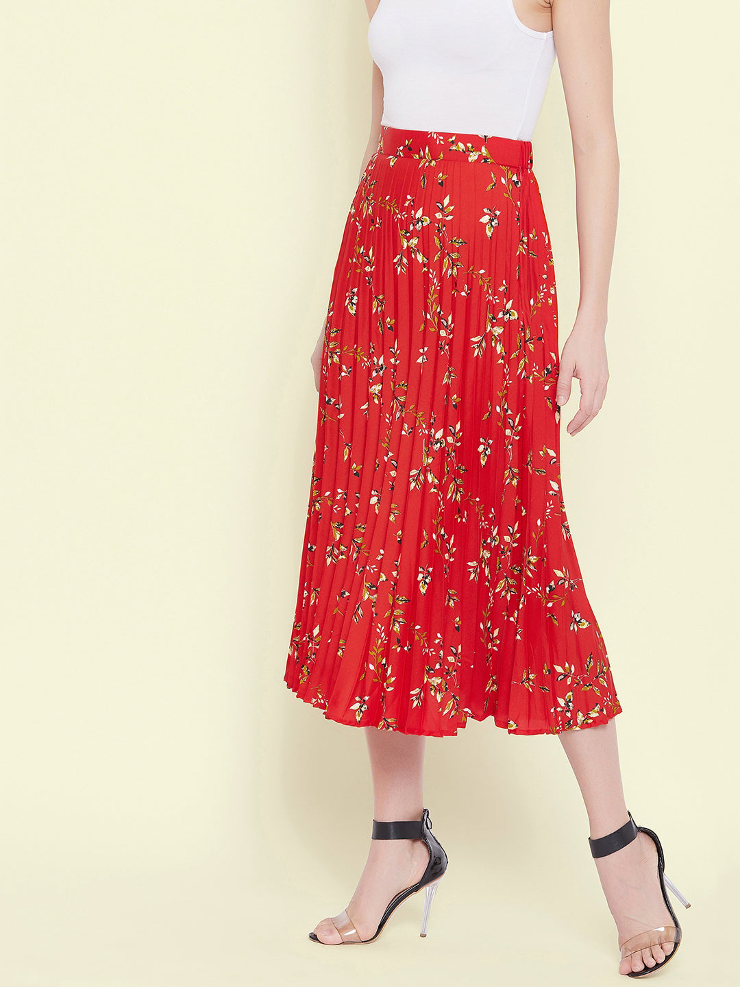Pleated Midi Skirt - Uptownie