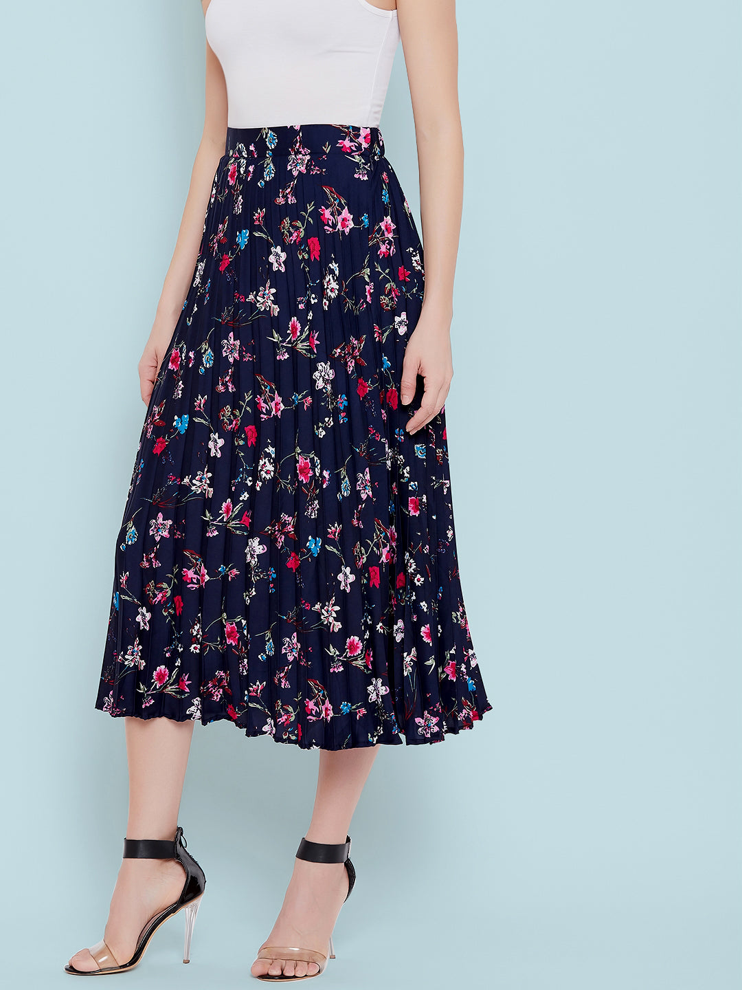 Pleated Midi Skirt - Uptownie