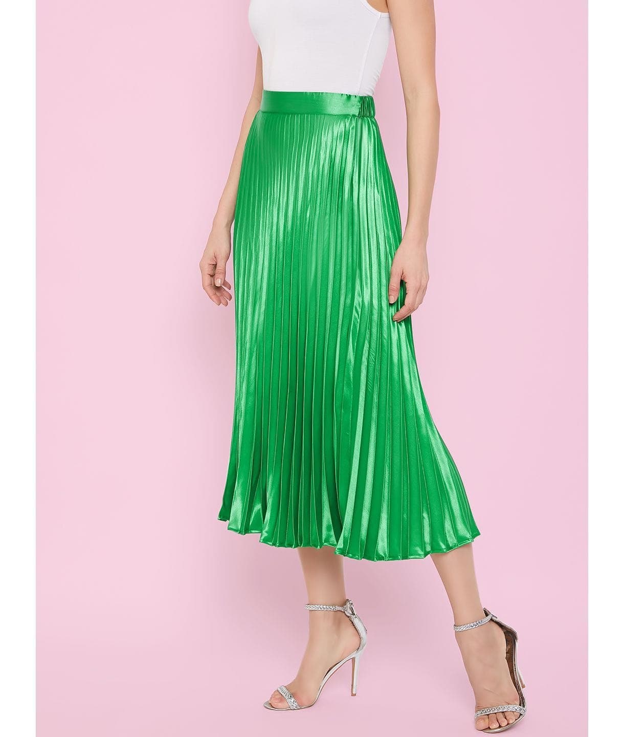 Pleated Midi Skirt - Uptownie