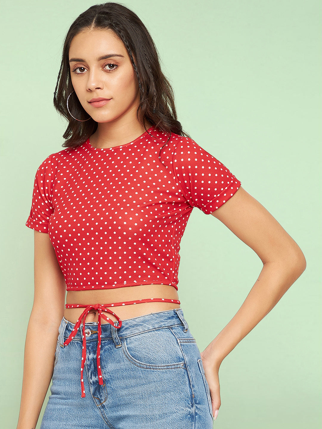 Tie Up Stretchable Cotton Top - Uptownie