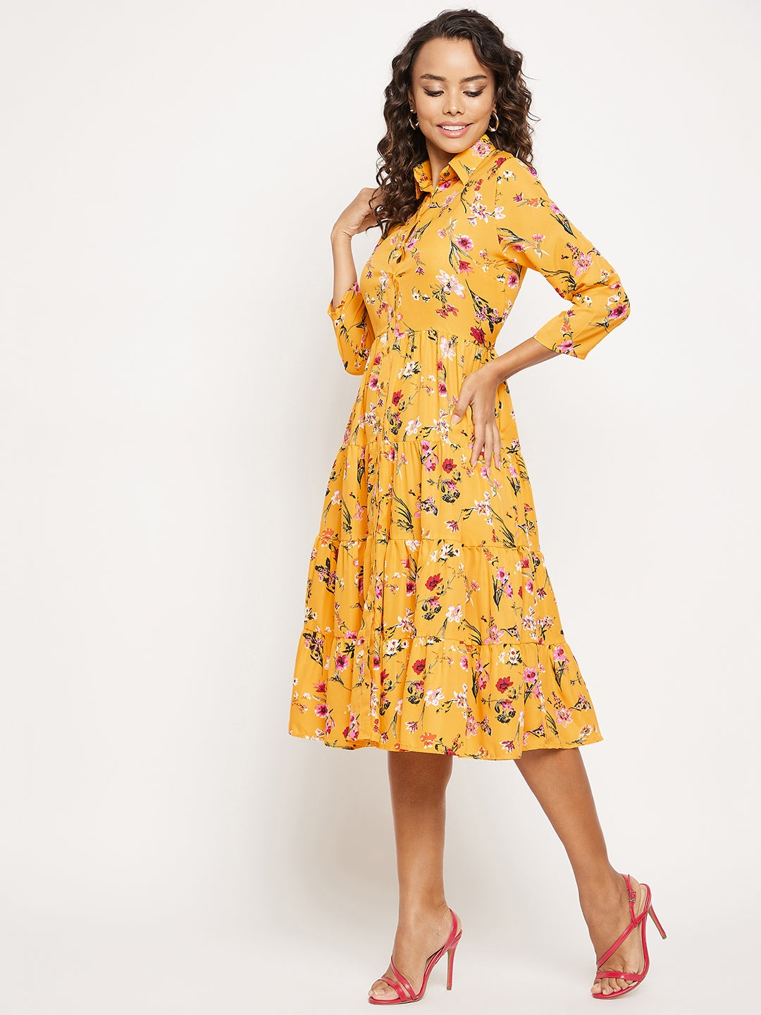 Printed Fit & Flare Skater Dress - Uptownie