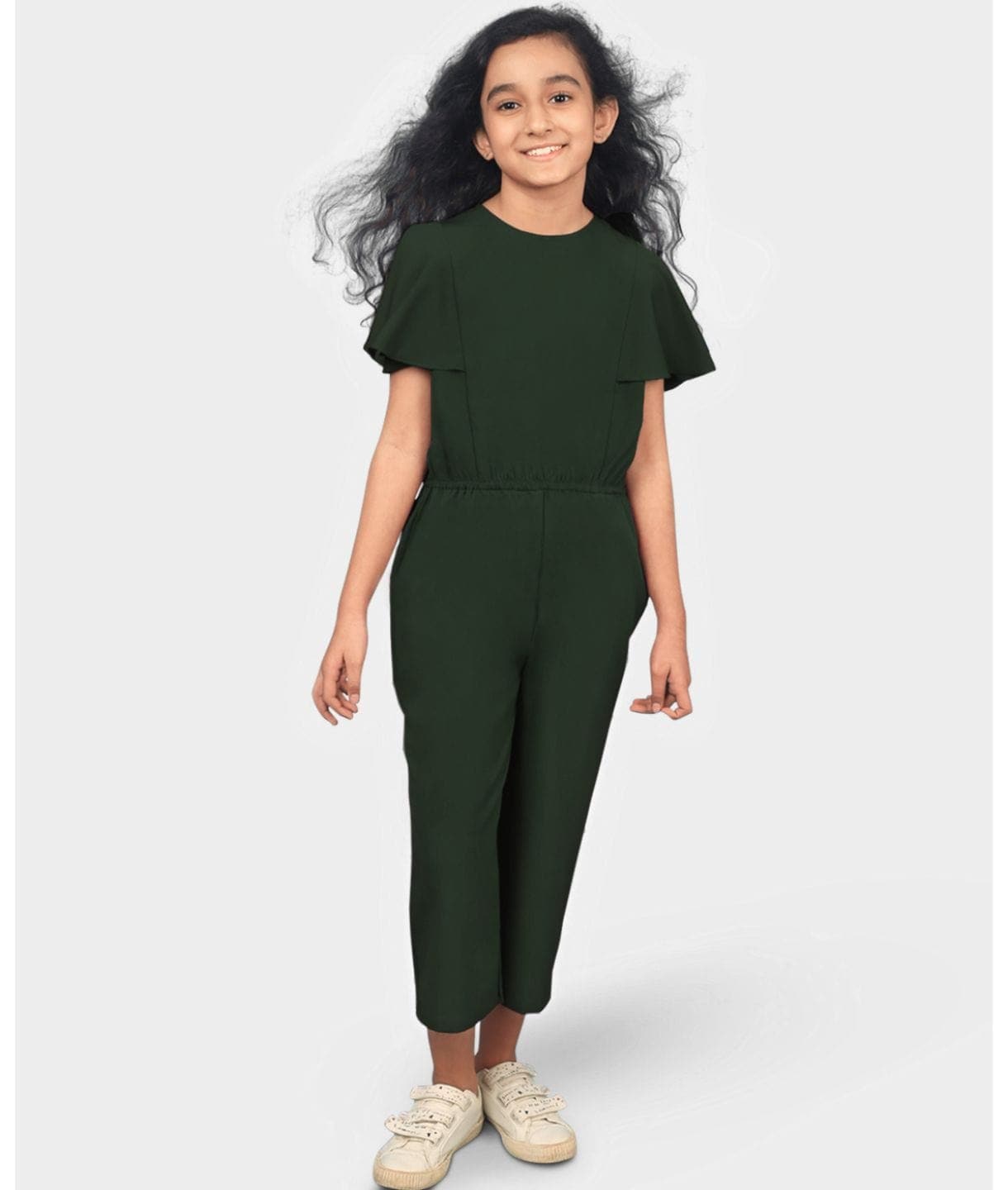 Elasticated Ruffled Sleeve Jumpsuit for Girls - Uptownie