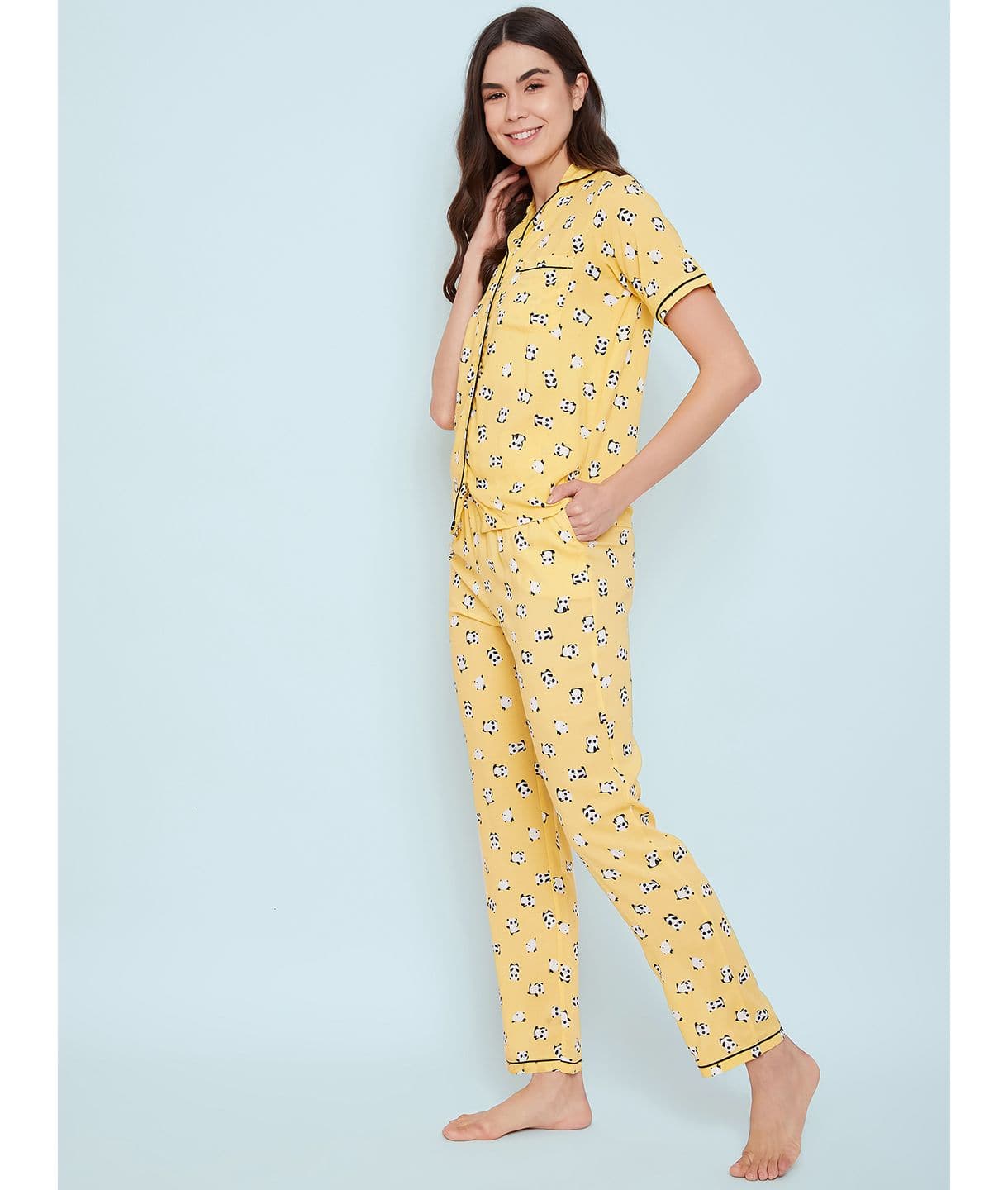 Printed Cotton Night Suit - Uptownie