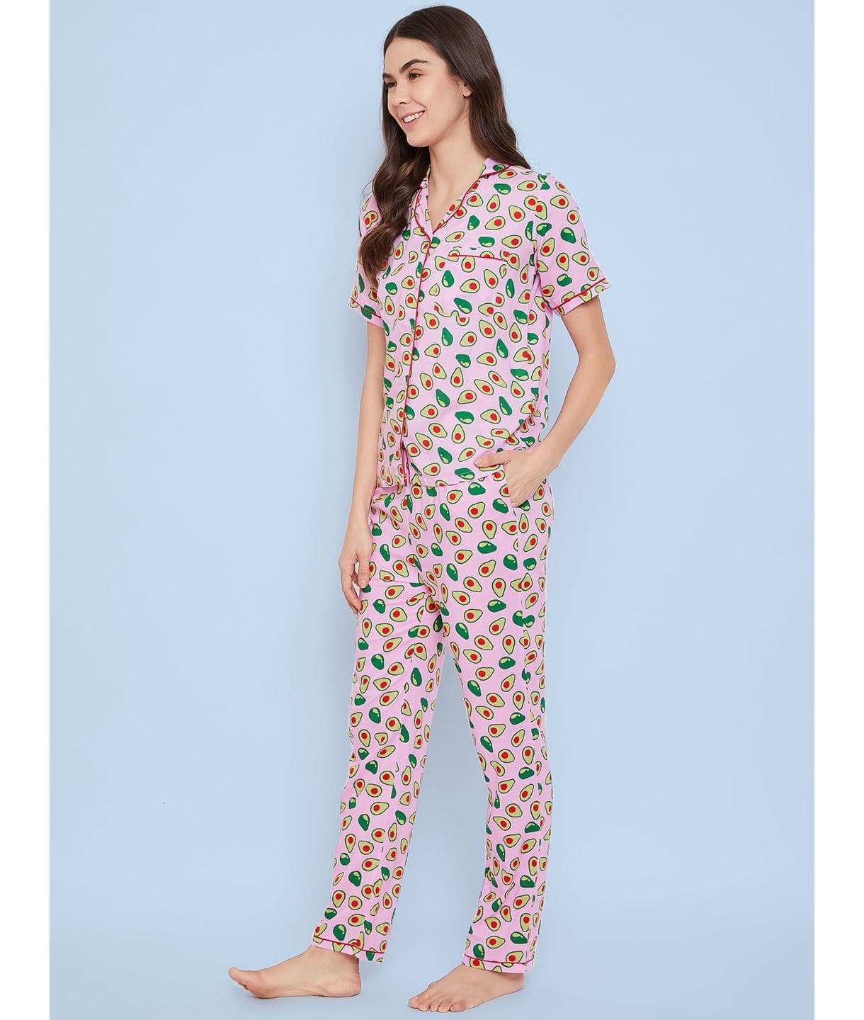 Printed Cotton Night Suit - Uptownie