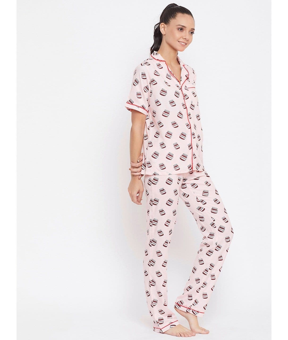 Printed Cotton Night Suit - Uptownie