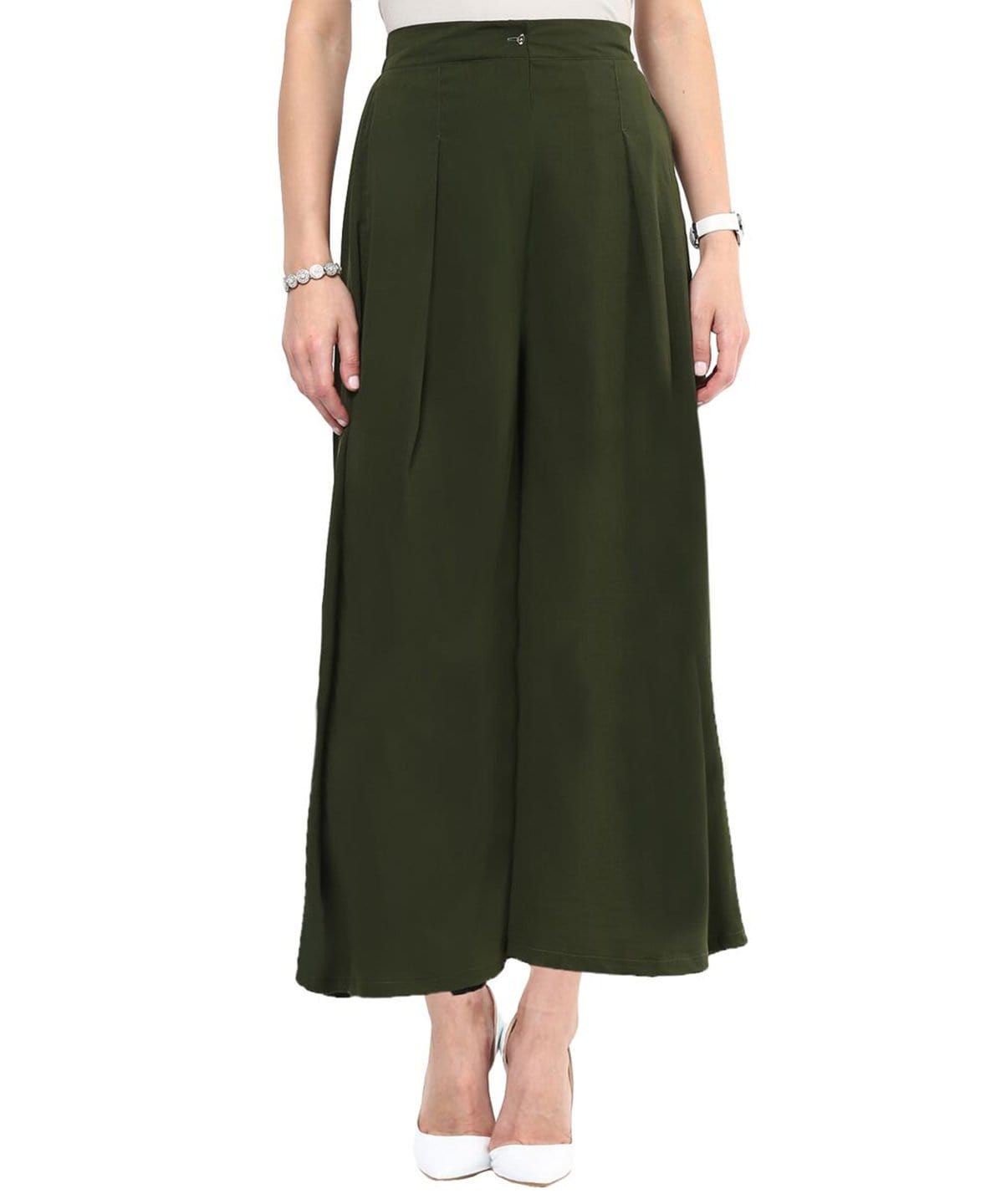 Elasticated Solid Crepe Palazzo. - Uptownie