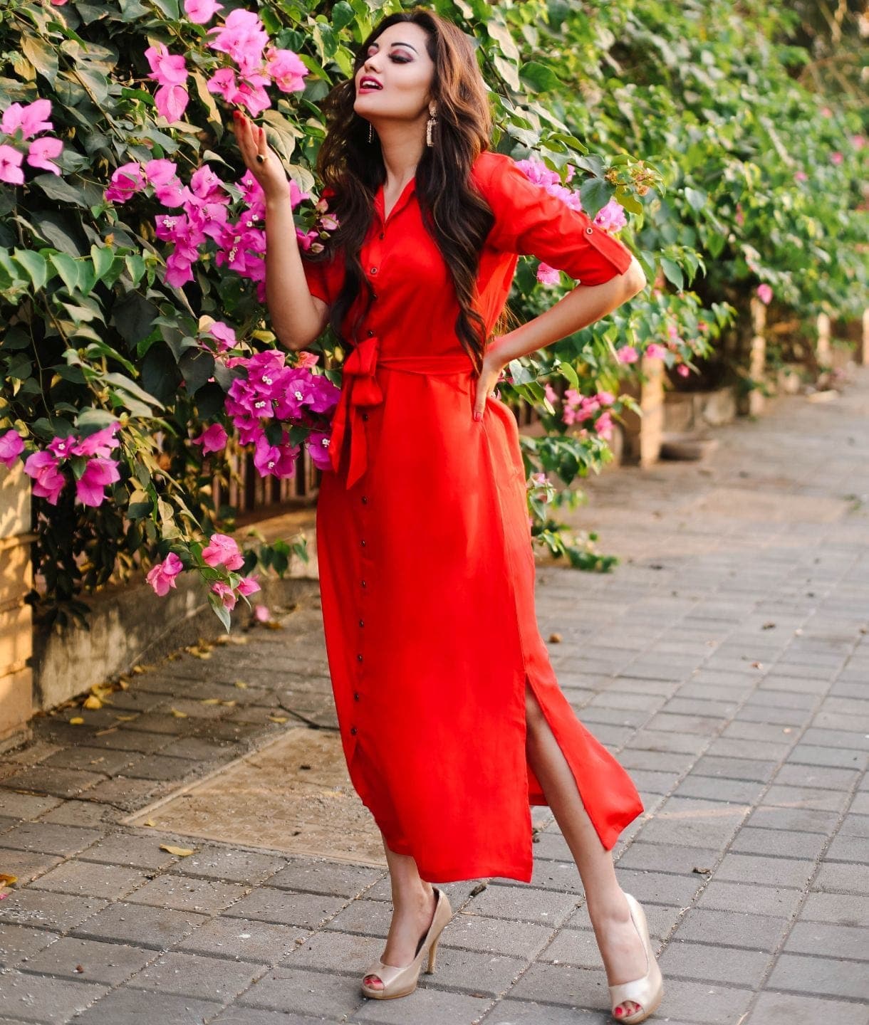 Collar Buttoned Down Shirt Maxi Dress - Uptownie