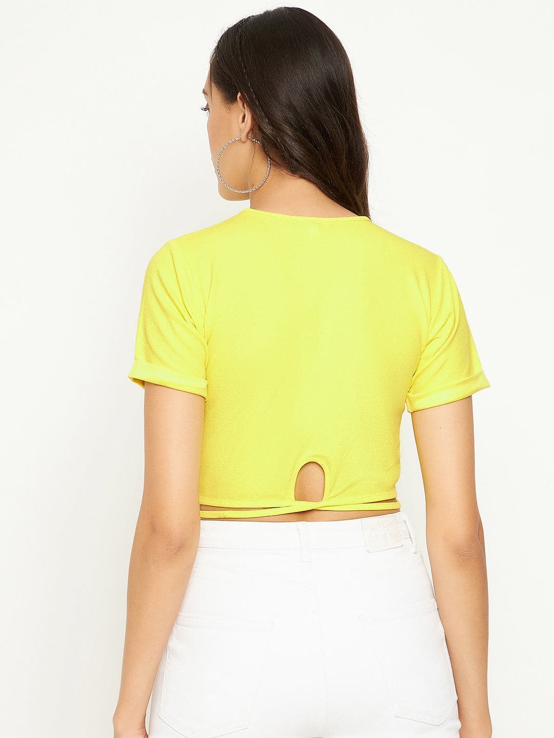 Tie Up Stretchable Cotton Top - Uptownie