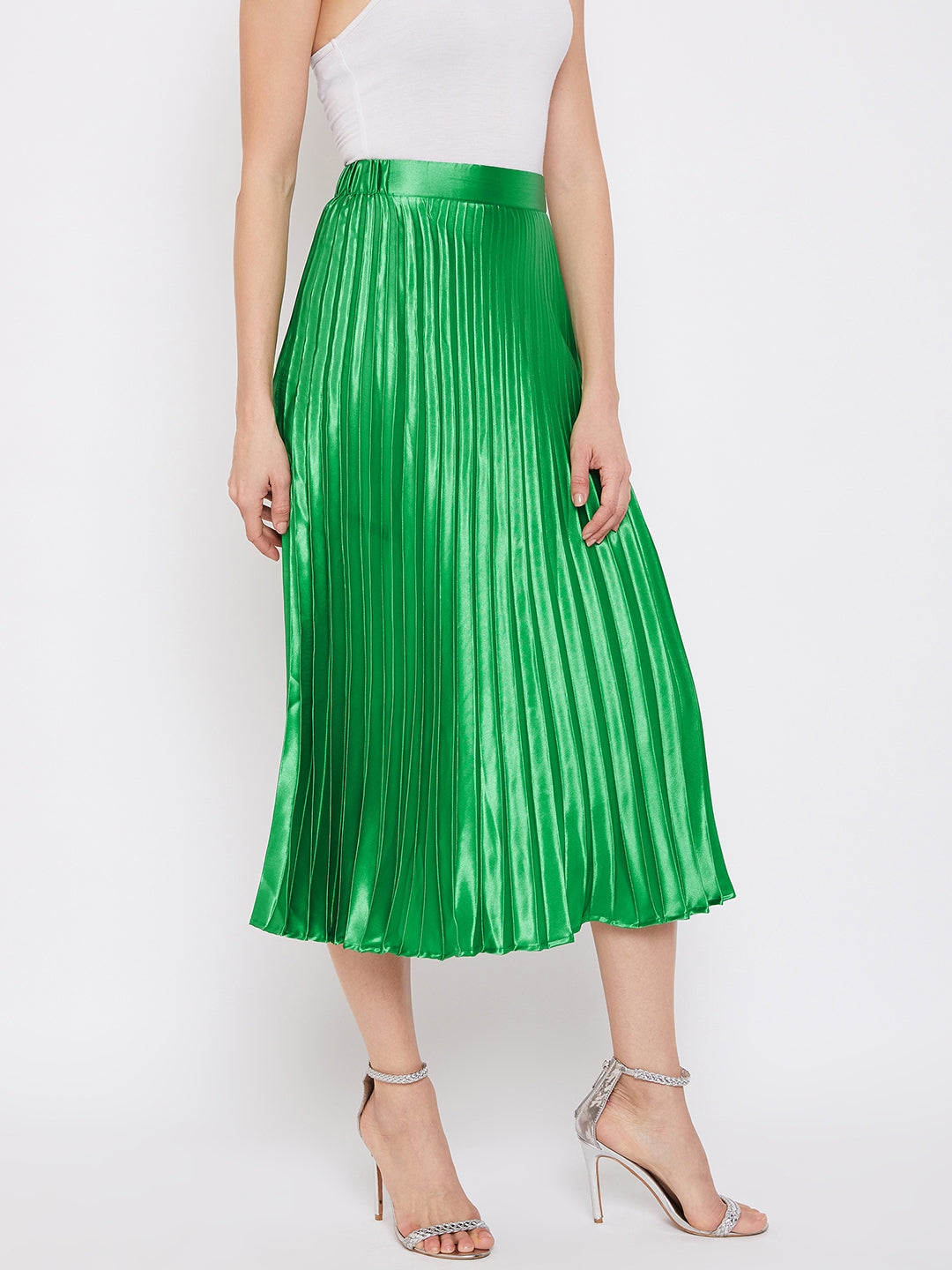 Pleated Midi Skirt - Uptownie