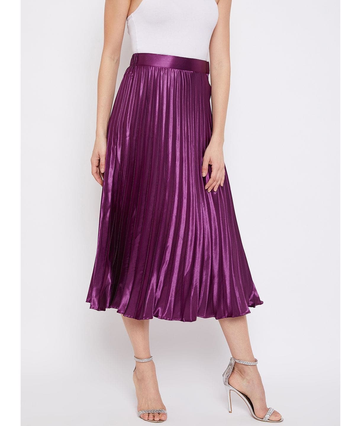 Pleated Midi Skirt - Uptownie