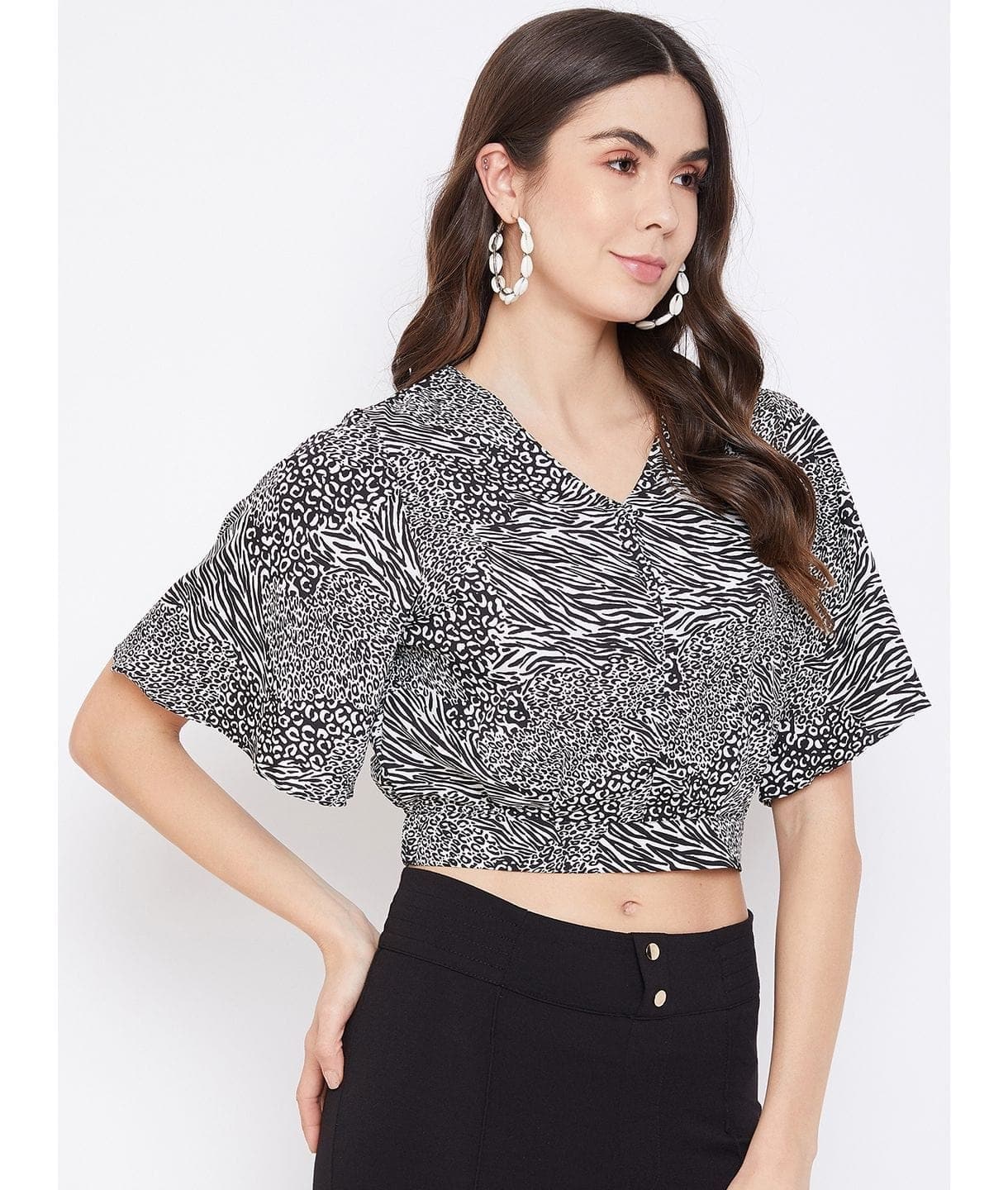Kimono Sleeves Crop Top - Uptownie