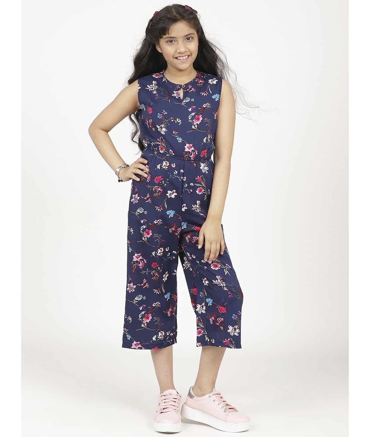 Elasticated key-hole Jumpsuit for Girls - Uptownie