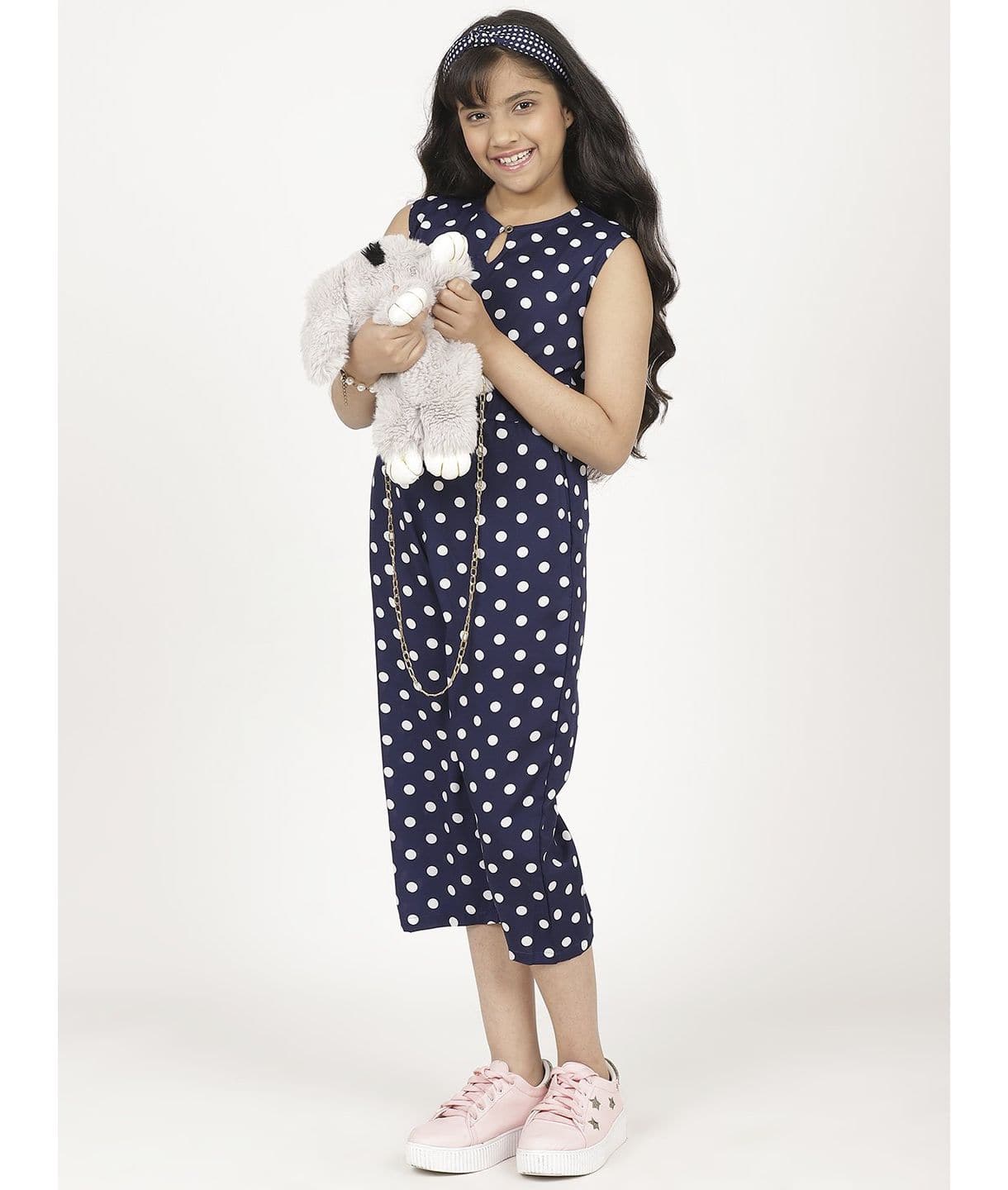 Elasticated Key-hole Jumpsuit for Girls - Uptownie