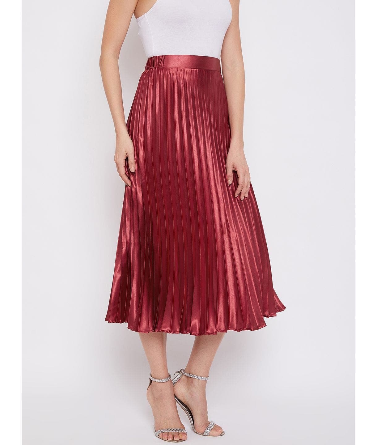Pleated Midi Skirt - Uptownie