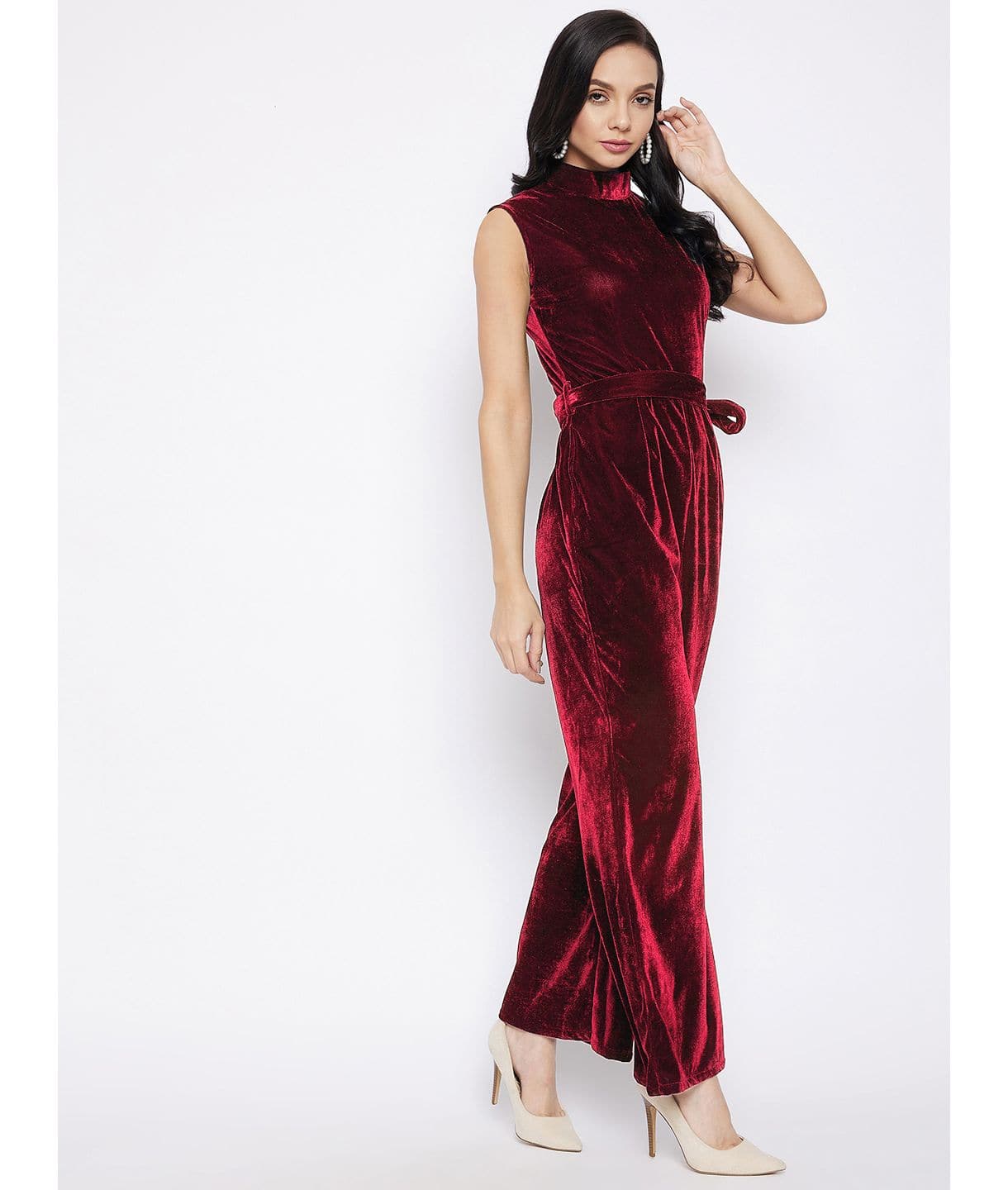 Stretchable Velvet Jumpsuit - Uptownie