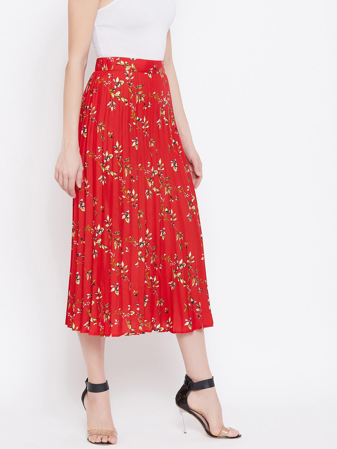Pleated Midi Skirt - Uptownie