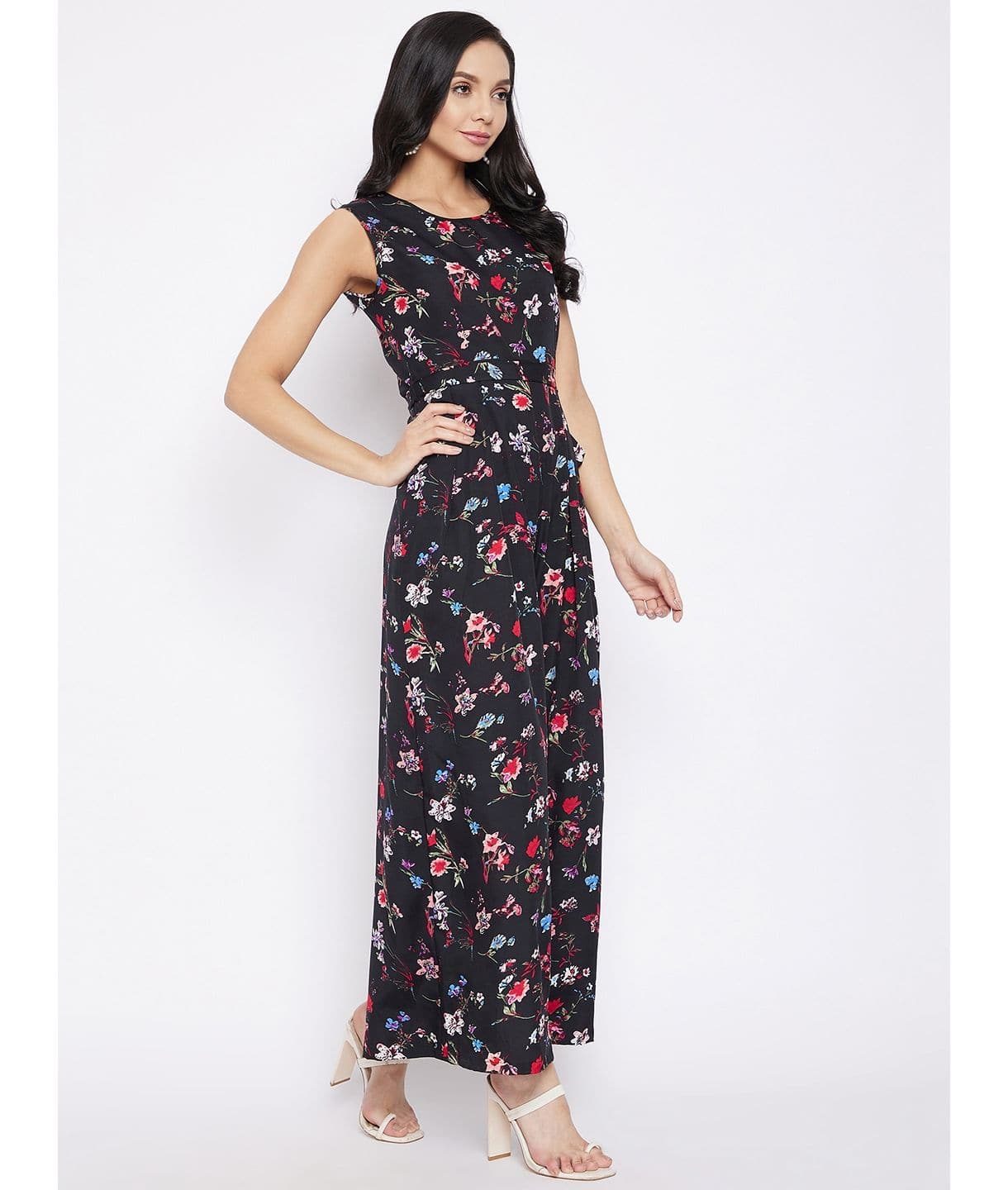 Waist Tie Full Length Palazzo Jumpsuit