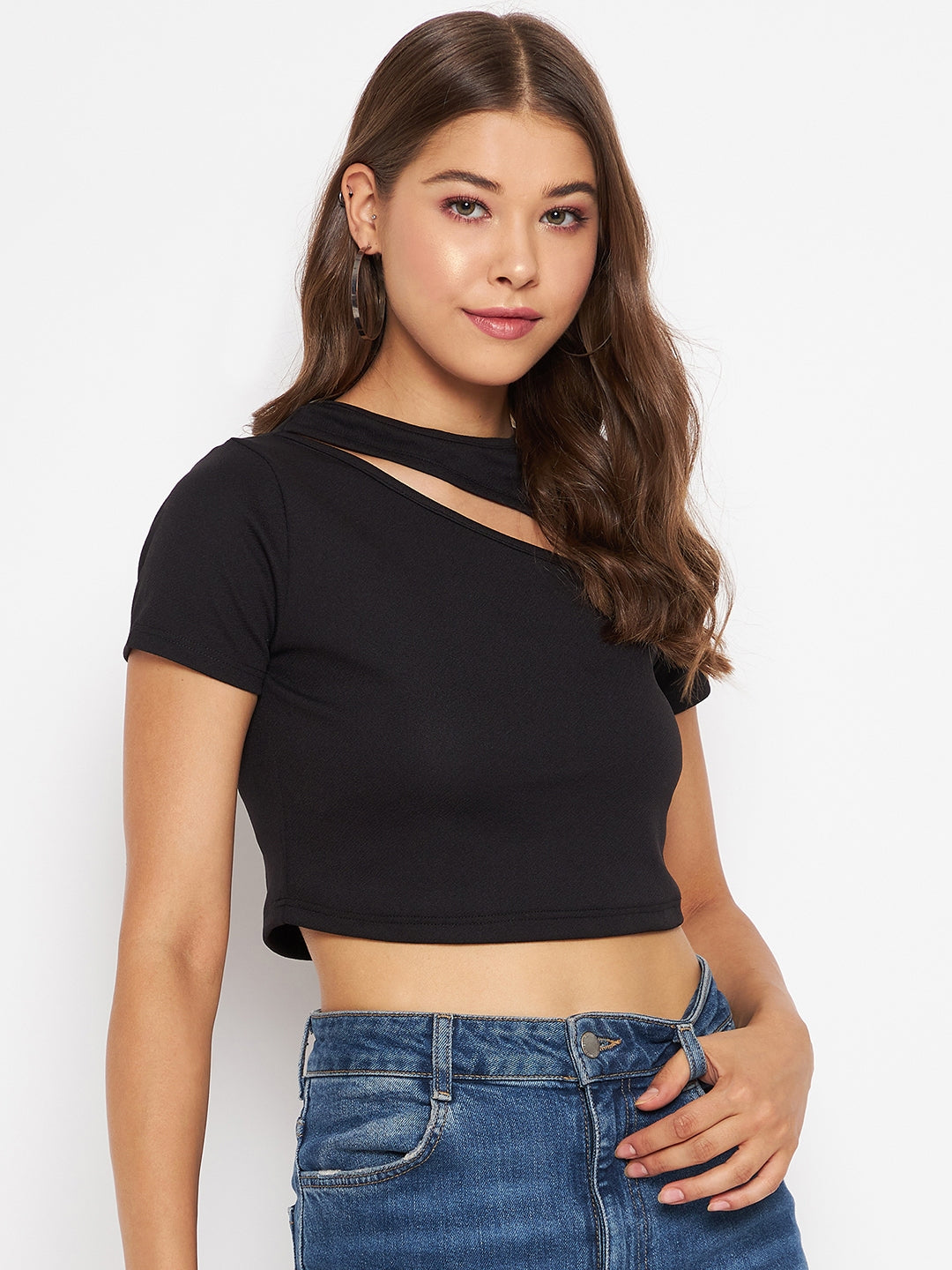 Cotton Stretchable Front Slit Top - Uptownie