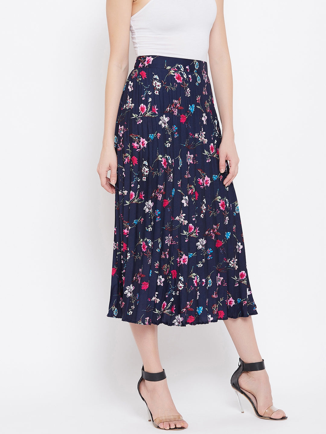 Pleated Midi Skirt - Uptownie