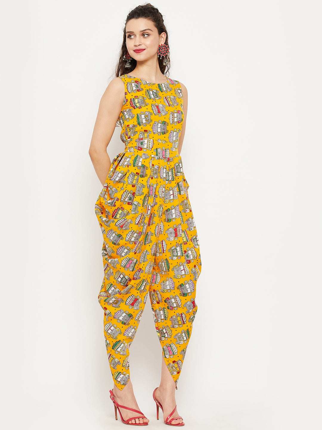 Elasticated Ethnic Dhoti Jumpsuit - Uptownie
