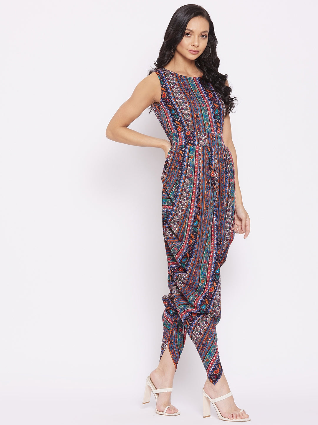 Cotton Dhoti Jumpsuit - VitansEthnics | Dhoti dresses for women, Indian  jumpsuit, Western outfits