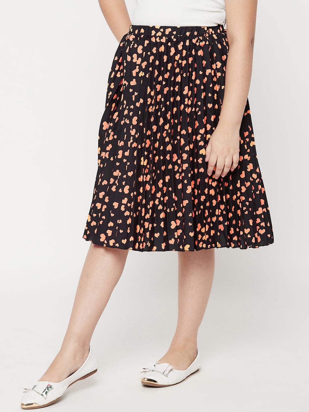 Printed Pleated Skirt for Girls - Uptownie