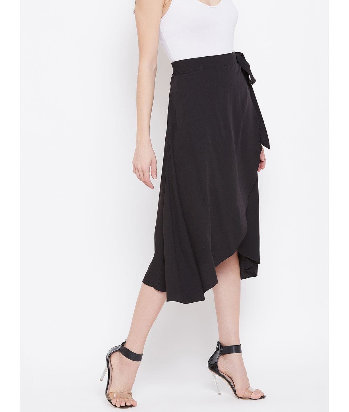 Wrap Around Tie up Midi Skirt - Uptownie