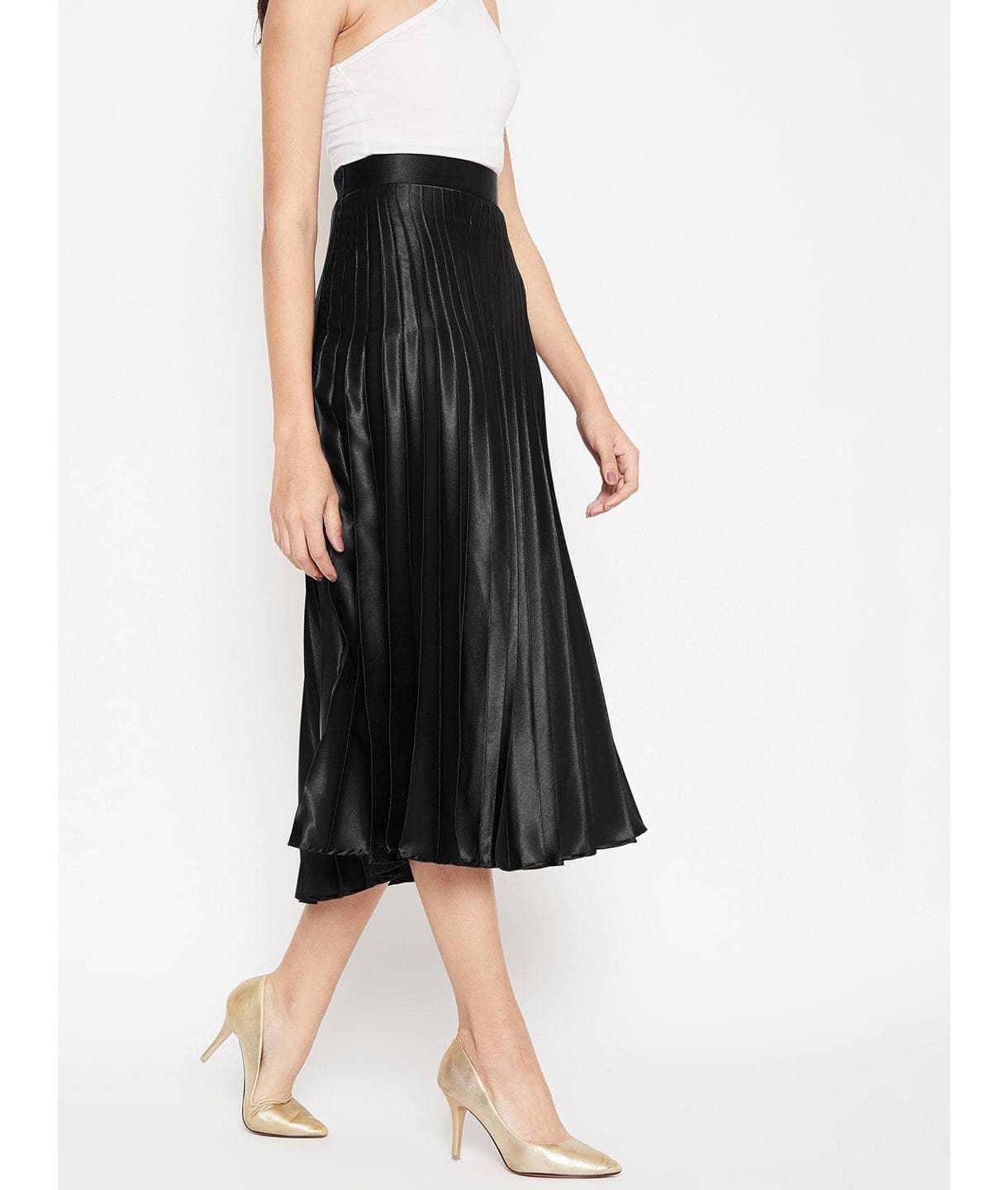 Pleated Midi Skirt - Uptownie