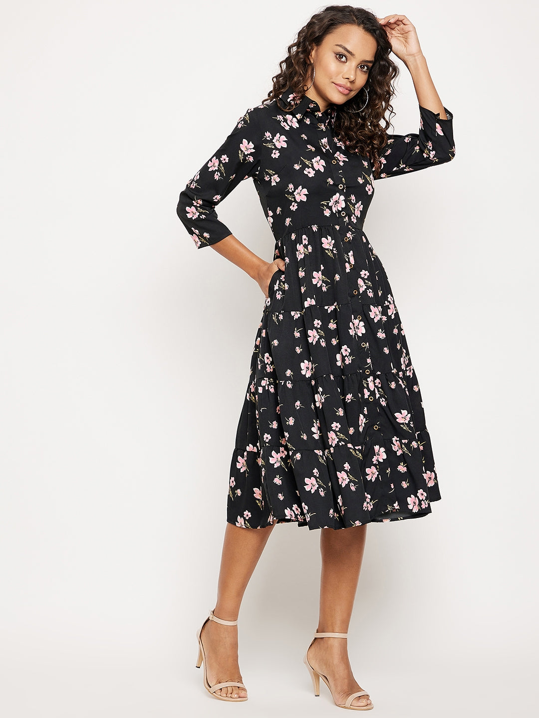 Printed Fit & Flare Skater Dress - Uptownie