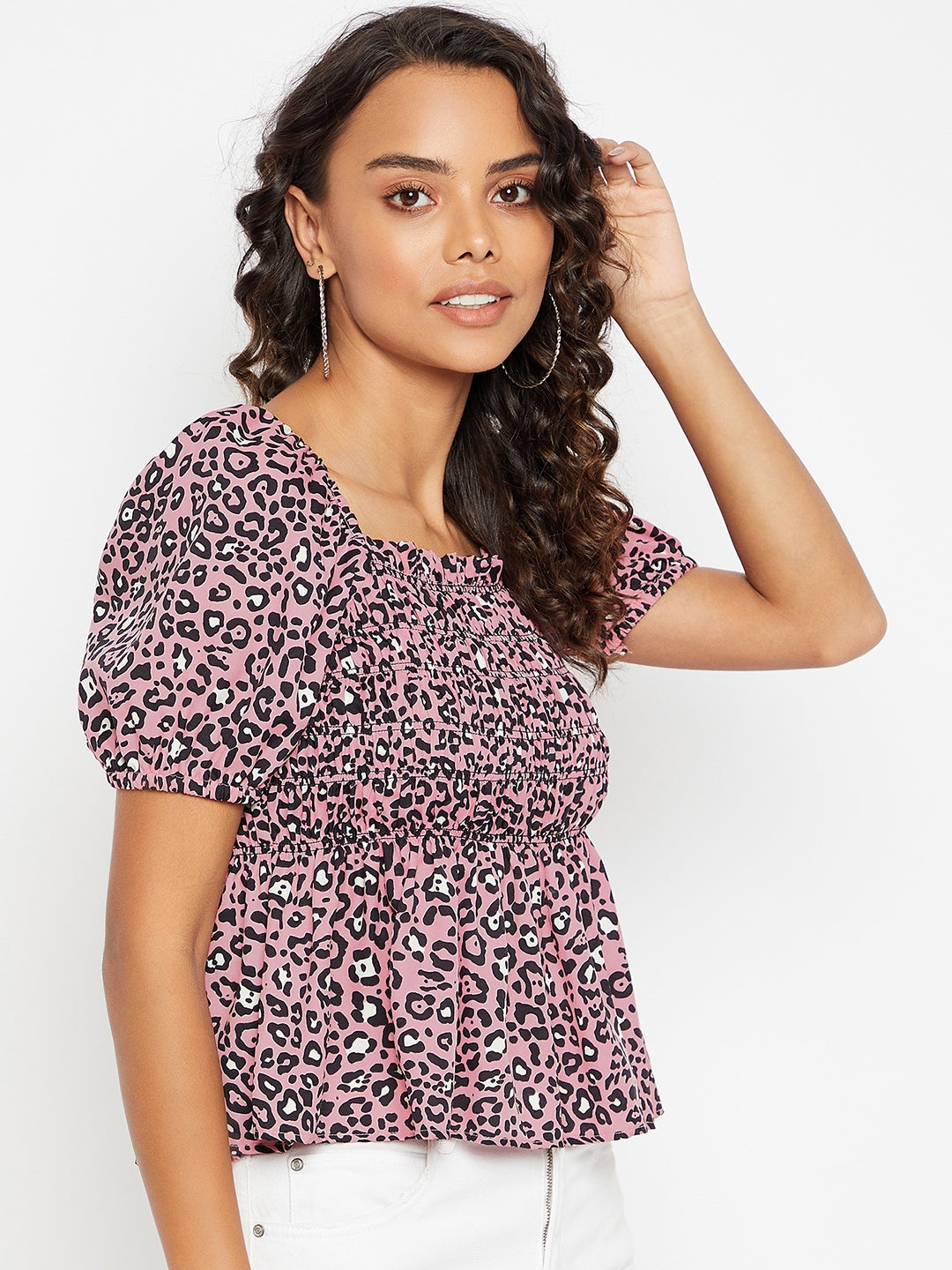 Square Neck Peplum Top - Uptownie