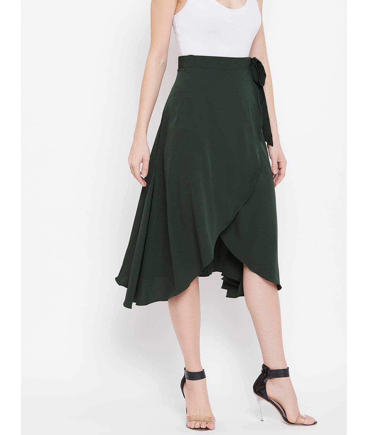 Wrap Around Tie up Midi Skirt - Uptownie
