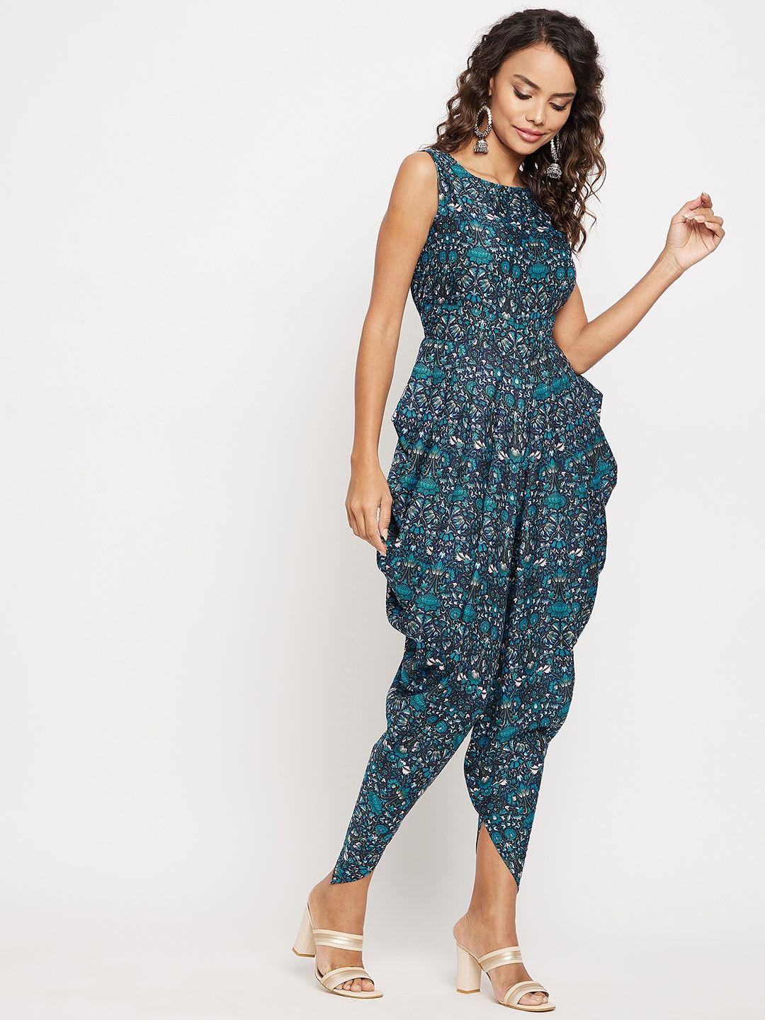 Elasticated Ethnic Dhoti Jumpsuit - Uptownie