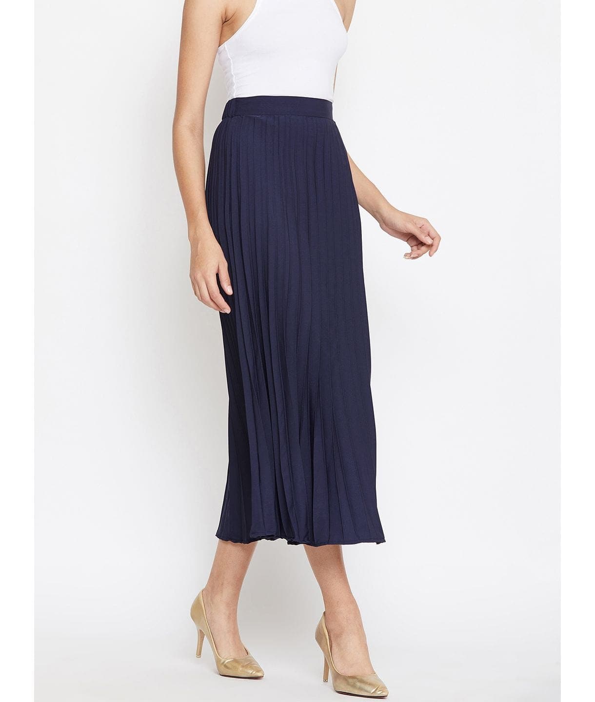 Pleated Midi Skirt - Uptownie