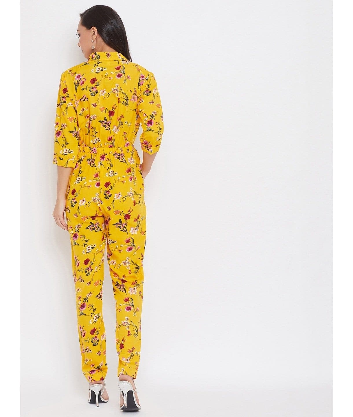 Floral Roll Up Jumpsuit - Uptownie