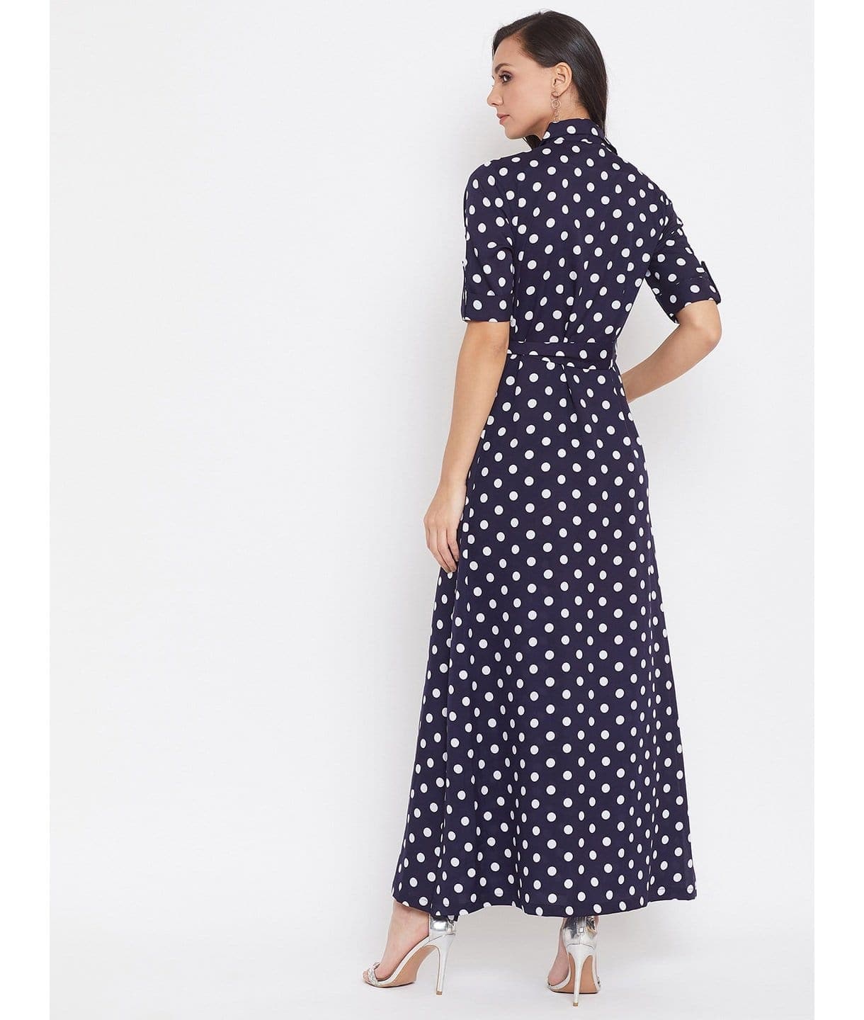 Collar Buttoned Down Shirt Maxi Dress - Uptownie