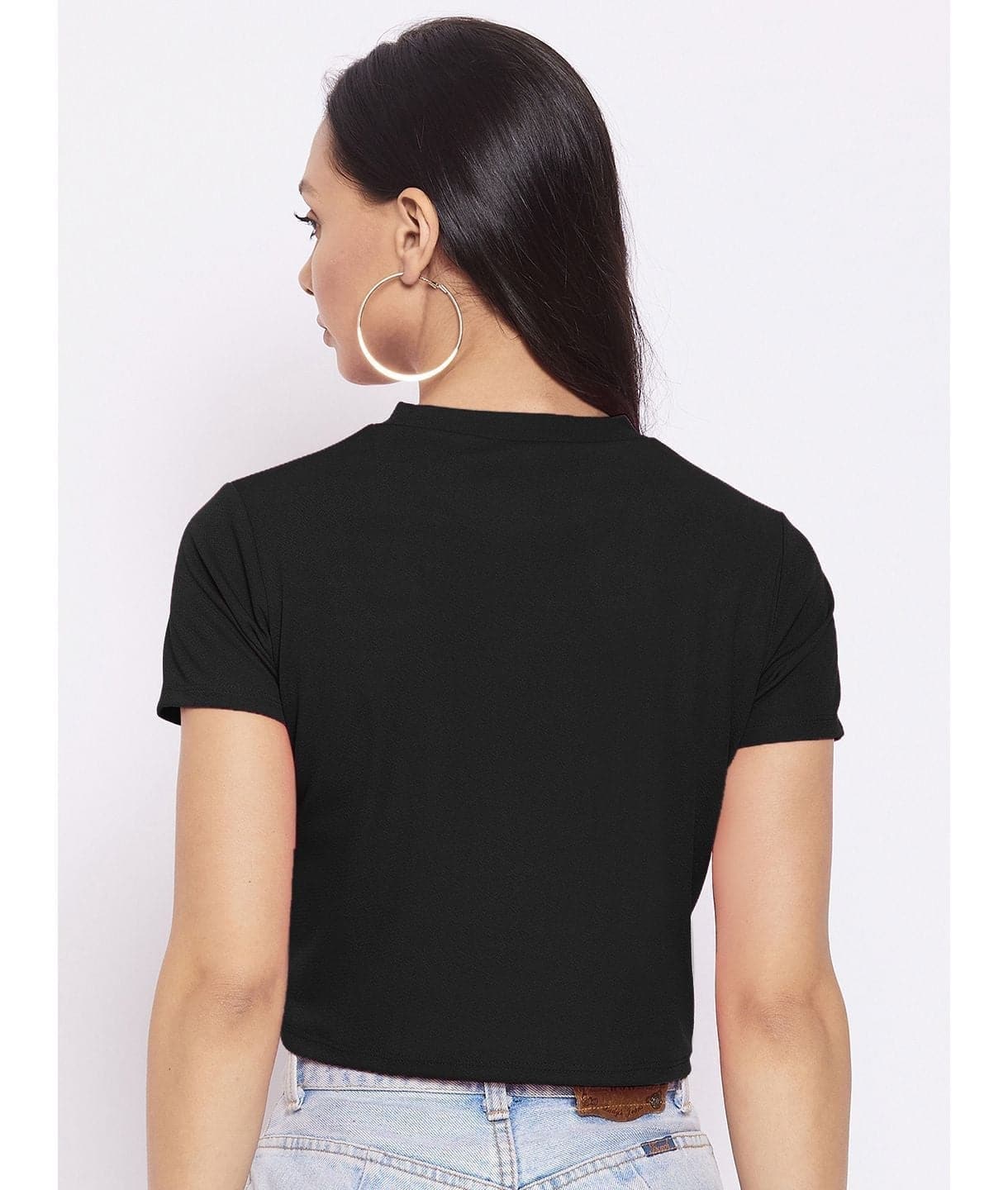 Plus Solid Cotton Crop Top - Uptownie